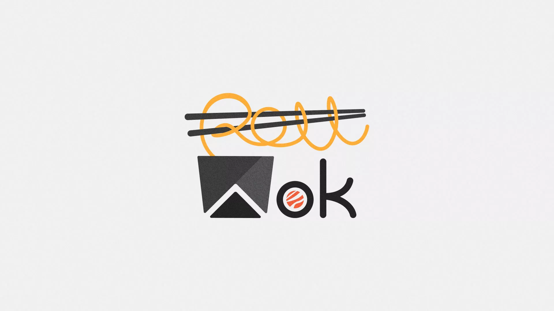 Разработка логотипа суши-бара «Roll Wok Club» в Красноярске